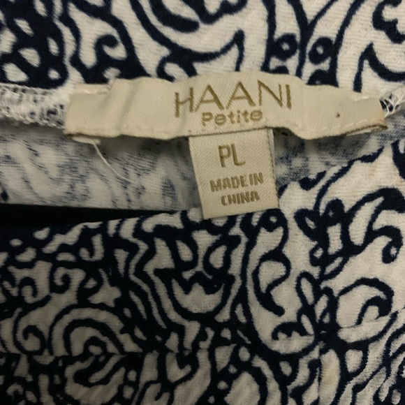 HAANI Petite Large Dress - Yellow with Blue/White Print and ribbon tie - Picture 4 of 4
